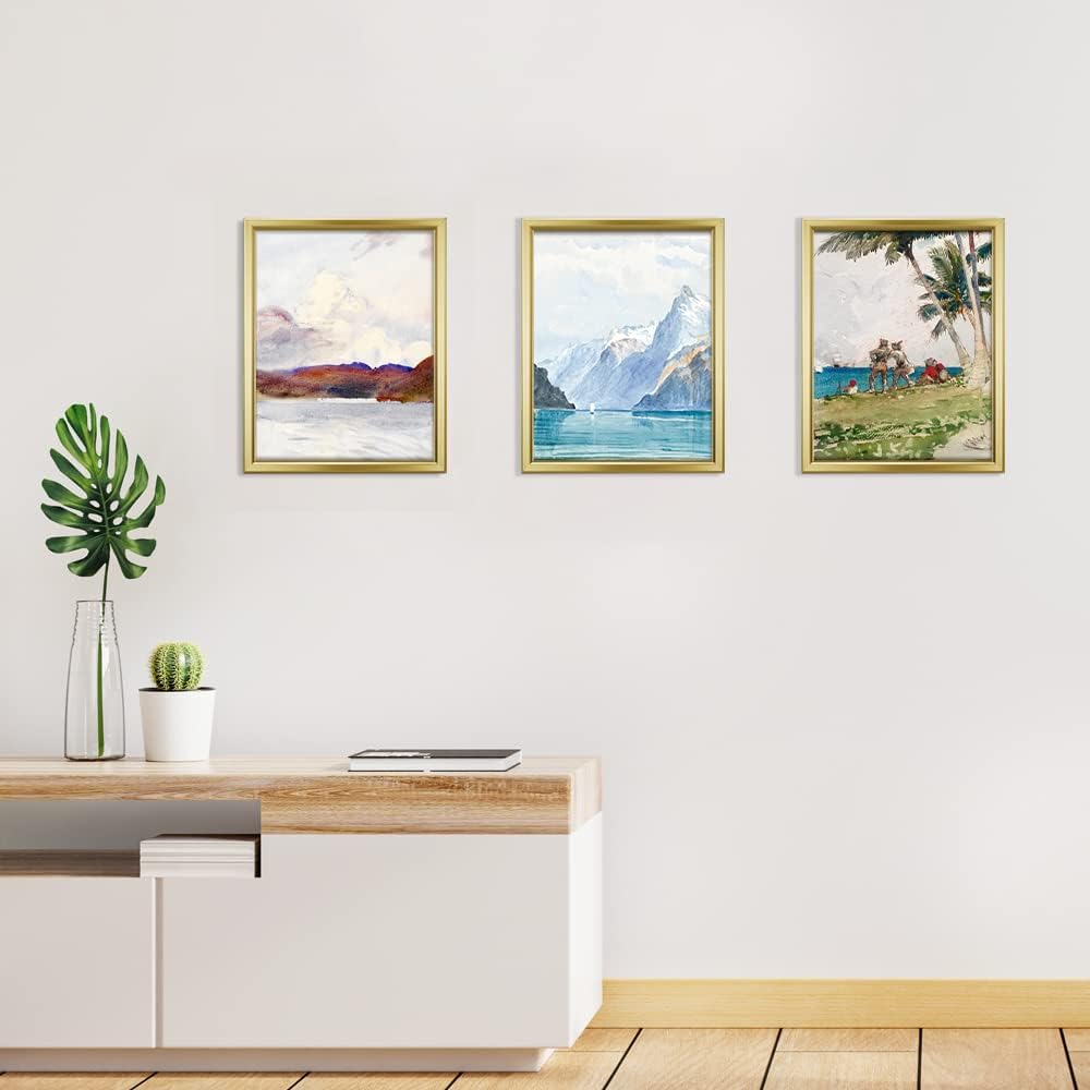 8x10 Picture Frames (6 Pack, Gold) Simple Designed Photo Frame with High Definition Glass for Wall Mount & Table Top