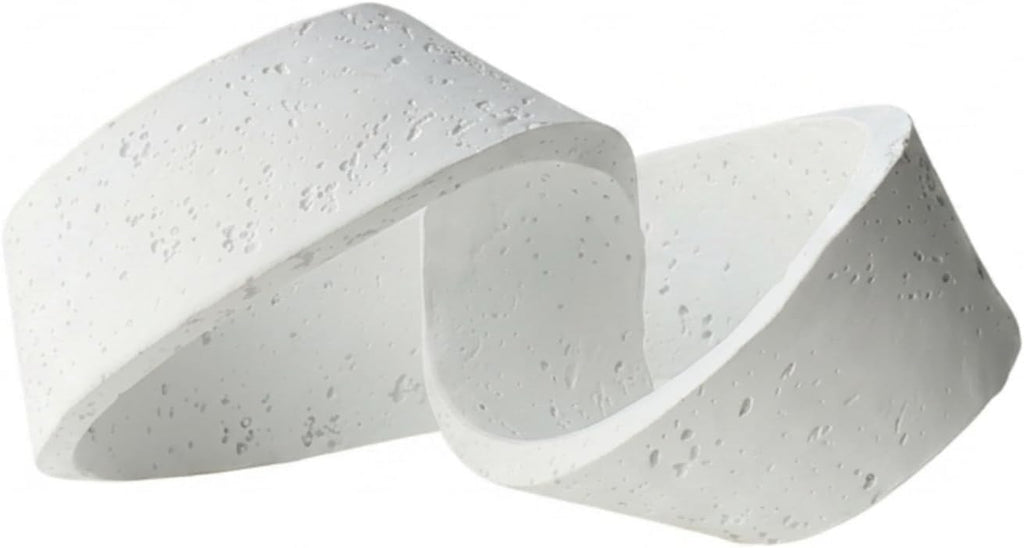 Abstract Sculpture Matte Loop Sculpture Minimalist Tabletop Ornament for Shelf, White, 27 17 19cm