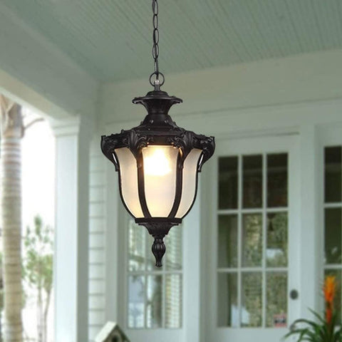 Victorian E26 Exterior Aluminum Ceiling Pendant Light American Outdoor Waterproof Chandelier European Garden Corridor
