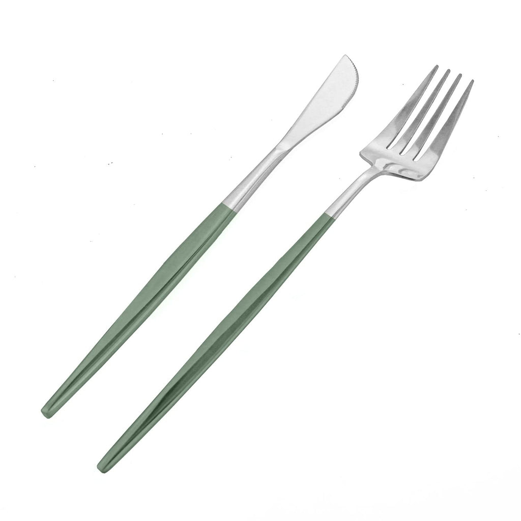 24-Piece Korean Silverware Set Mirror Polished Stainless Steel Modern Flatware Cutlery Set Service for 6 Including