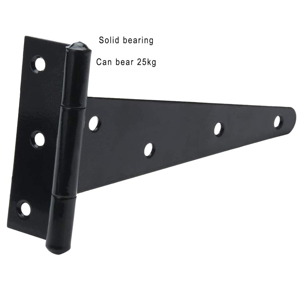 6 Inch T Strap Hinges 4 Pack, Heavy Duty Gate Hinges for Wood Fence
