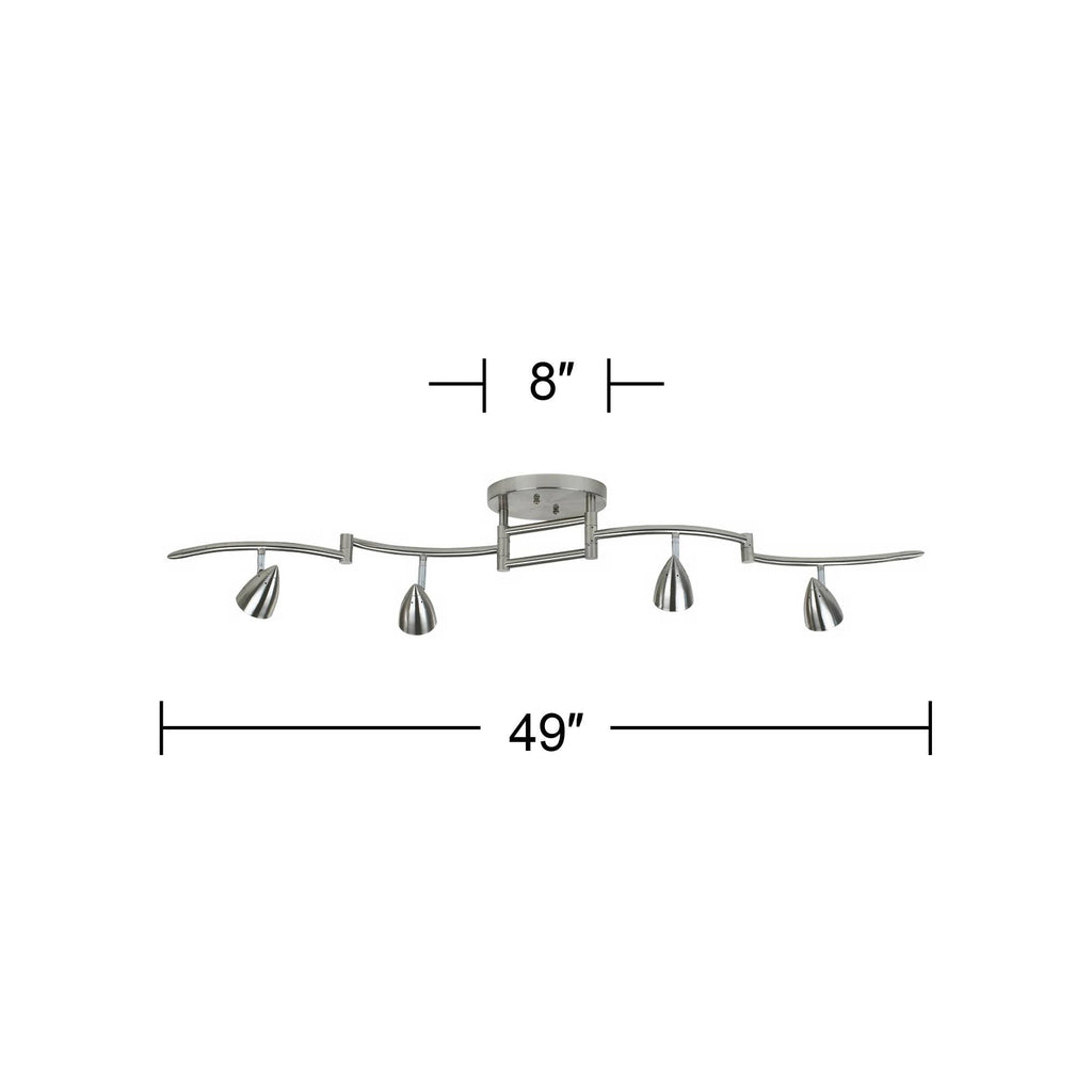 Axel Adjustable Swing Arm 4-Light Fixture LED 49" Wide Track Light Fixture