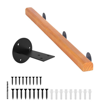 6FT Wood Stair Handrails Wall Mount, Single Piece Staircase Hand Railings