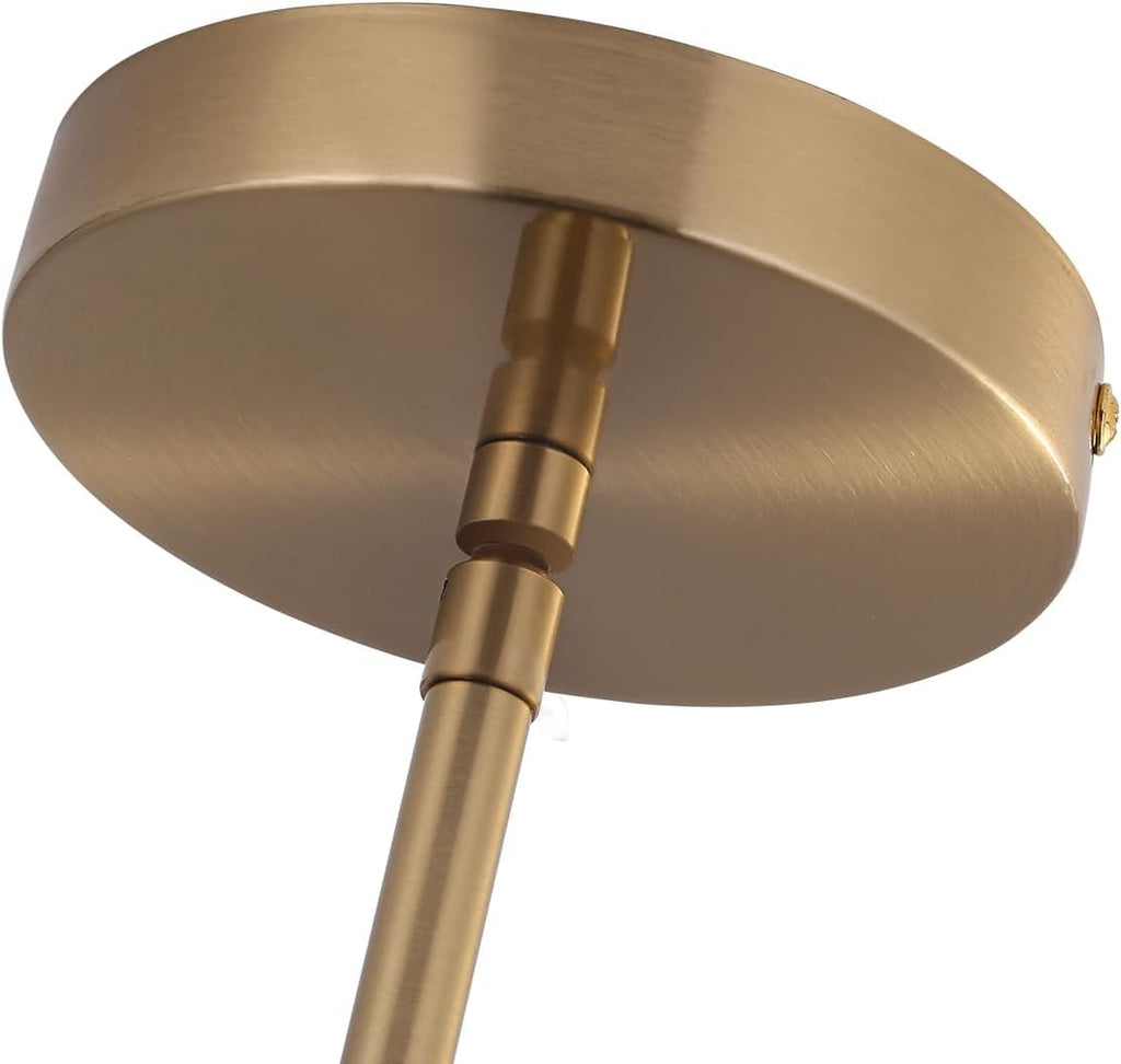 Brass Pendant Lights Kitchen Island - Gold Clear Glass Pendant Light Fixture Multiple Stems Rods 3 Units 12 Inch 3