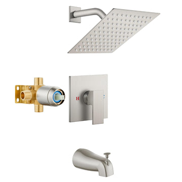 8 Inch Shower Faucet Set,Bathtub Faucet Kit,Brushed Nickel