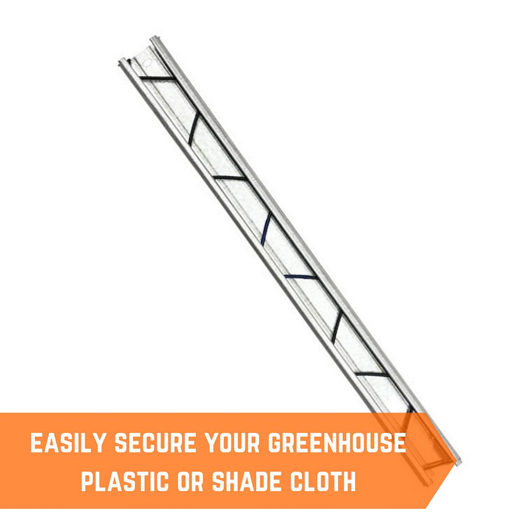 Spring Wire & Lock Channel - (10 Pack) - Steel 6.5 ft Spring Lock Track & U-Channel Bundle for Greenhouse Plastic
