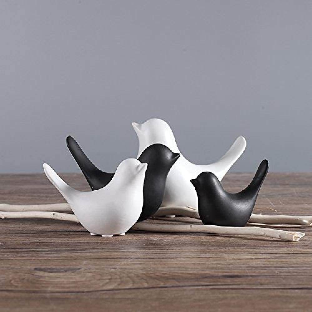 Notakia Small Bird Figurines Black Bird Statues Home Decor for Table Shelf