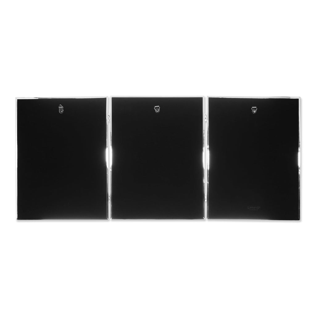 Silver Plated Double Bead 8x10 Hinged Triple Picture Frame