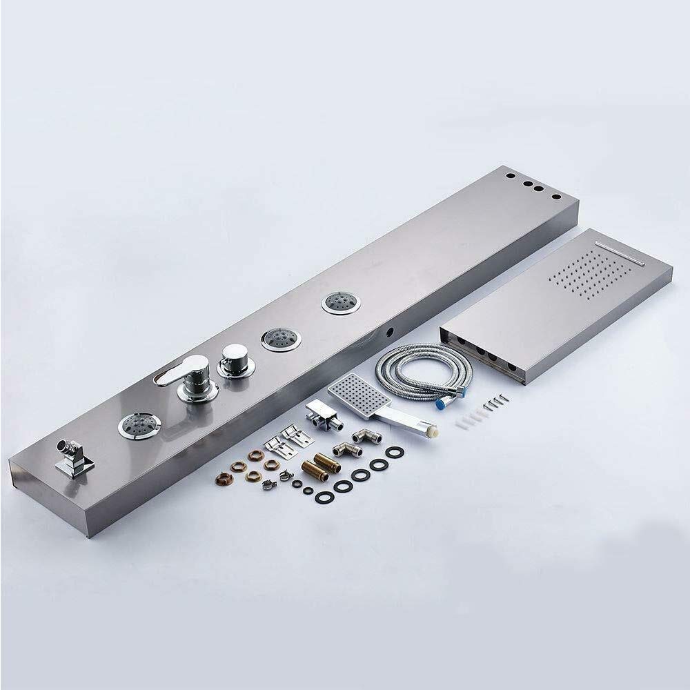 Shower Panel Massage Jets Rainfall Waterfall Shower Head, Shower Stainless Steel Wall Mount Massage Multi-Function