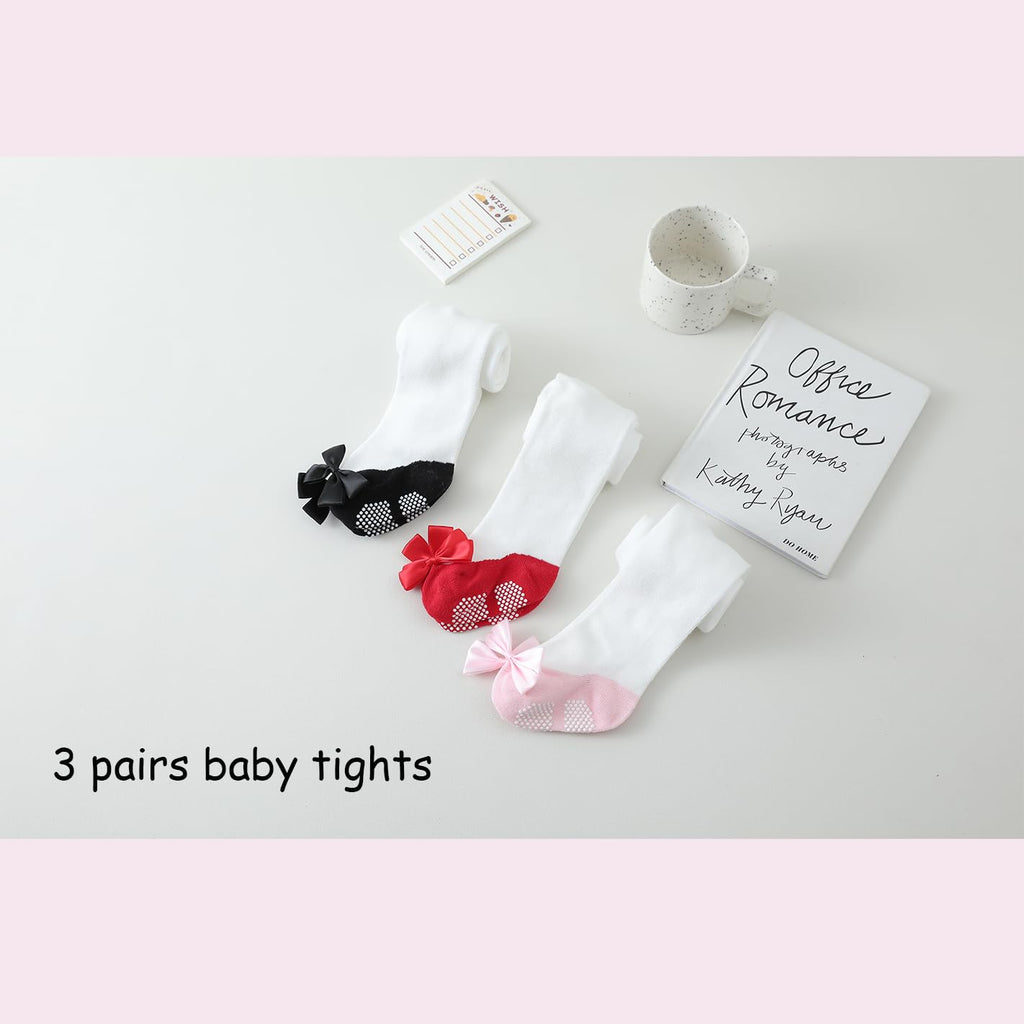 Baby Tights with Shoes Newborn Girl Seamless Non Slip/Skid Leggings Organic Cotton Tights with Bow Footed Pants