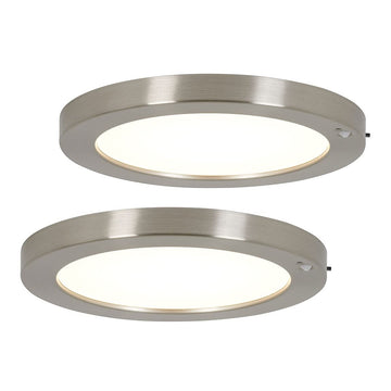 Lumo 2 Pack 8" LED Closet Light with Motion Sensor, Brushed Nickel, Use in Wardrobe, Walk-in, Under Cabinet, Garage