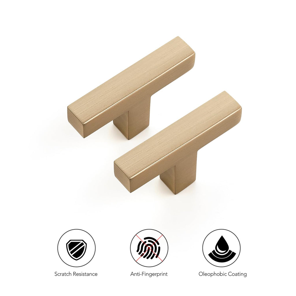 Champagne Bronze Cabinet Handles Drawer Pulls, Single Hole, 20 Pack