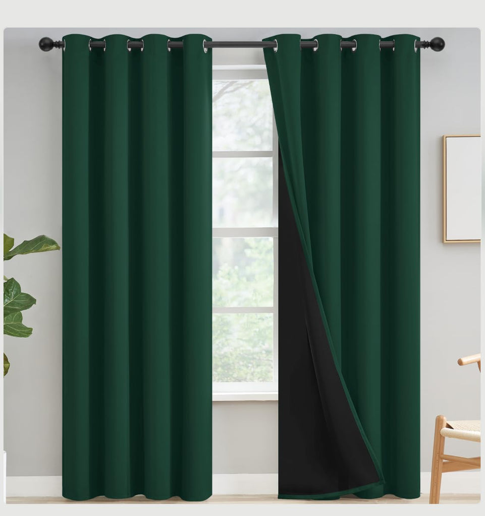 Emerald Green Blackout Curtains 84 inches, 52" Wide