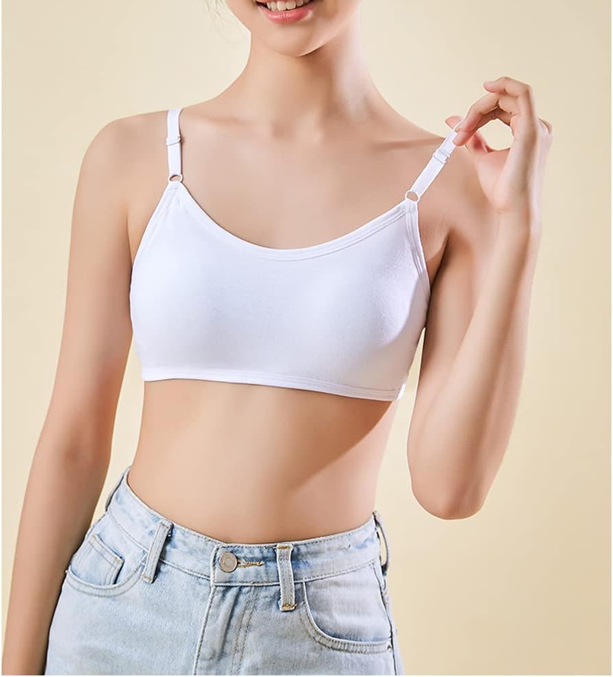 Big Girls' Adjustable Training Bra Cotton Bras Light Padded 10