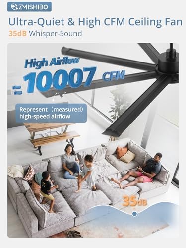 ZMISHIBO 72 Inch Black Ceiling Fan - Image 3