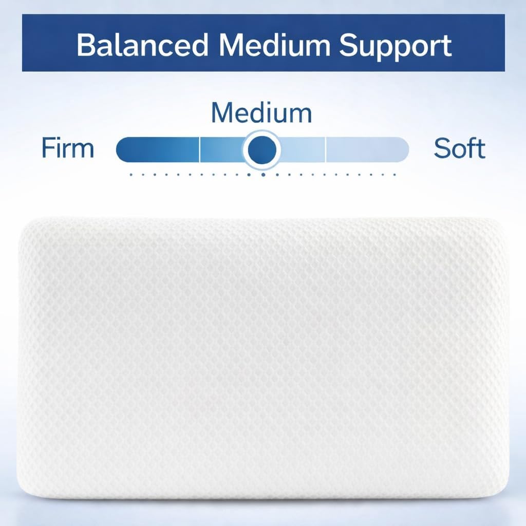 BD Slim 2.7" Stomach Sleeping Memory Foam Pillow-Thin, Flat, Soft Yet Supportative for Belly, Back& Stomach Sleepers