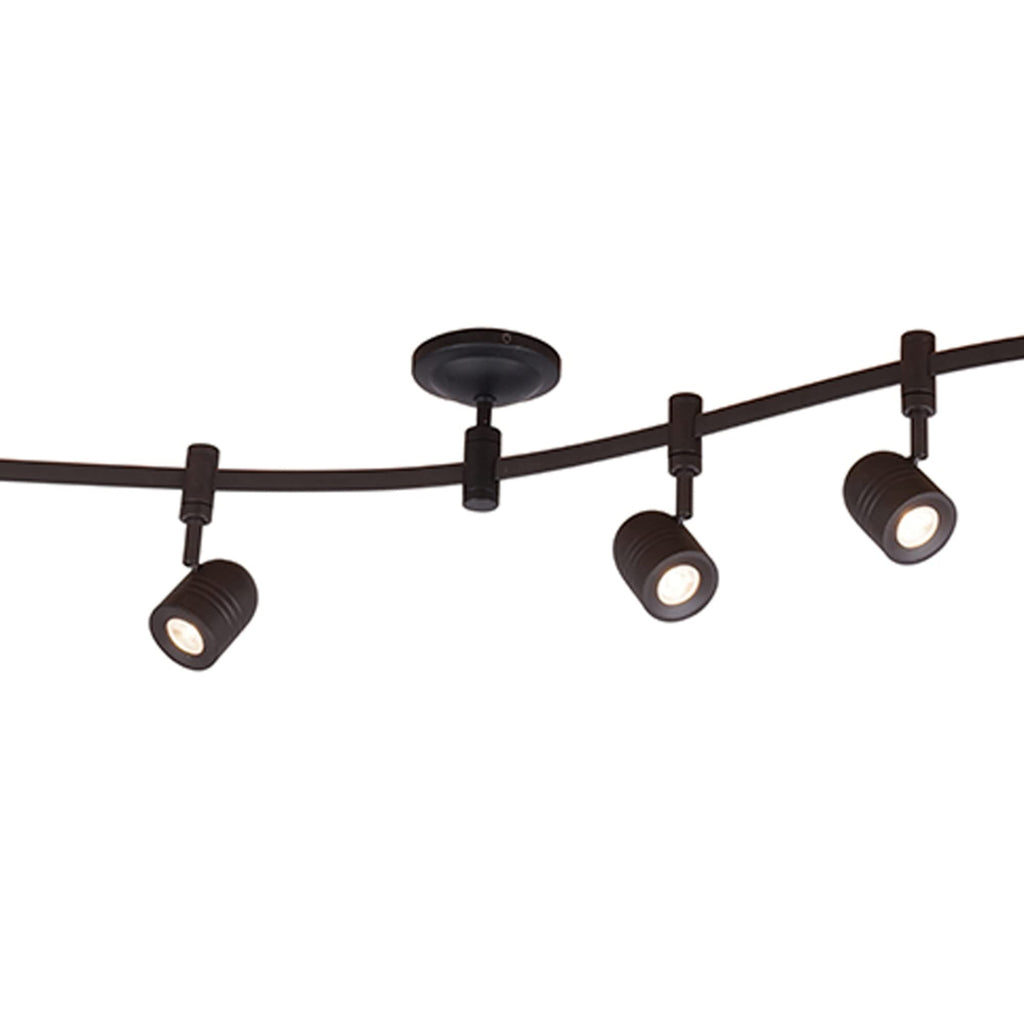 000 Transitional 6-Light Integrated LED Flex Track Ceiling Light, Bulbs Included 96", Oil Rubbed Bronze, Black