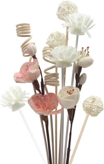 Reed Diffuser Sticks, Natural Rattan Hand Made Flower Reed Fragrance Diffuser Set, Reed Fragrance Diffuser - Set of 16