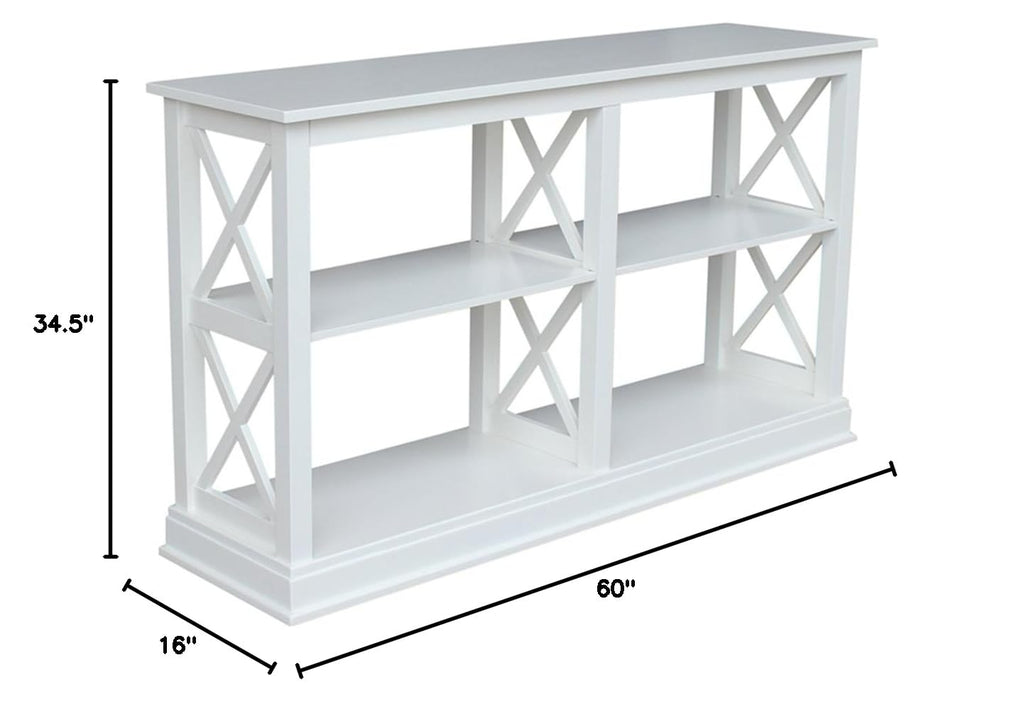 Hampton Sofa Server Table With Shelves, Standard, White