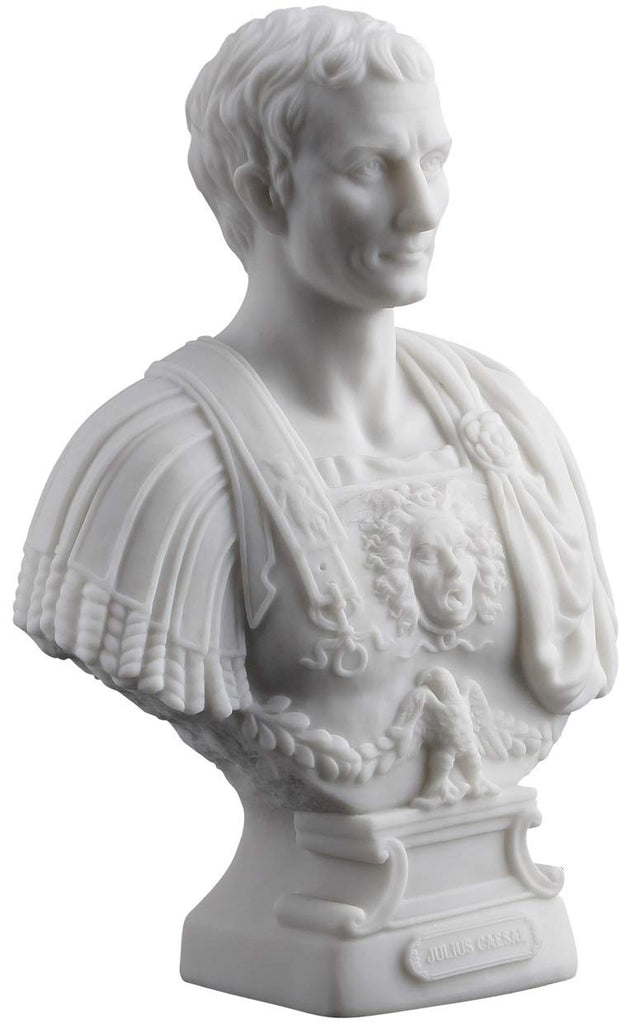 Julius Caesar Bust Statue Figurine White Finish