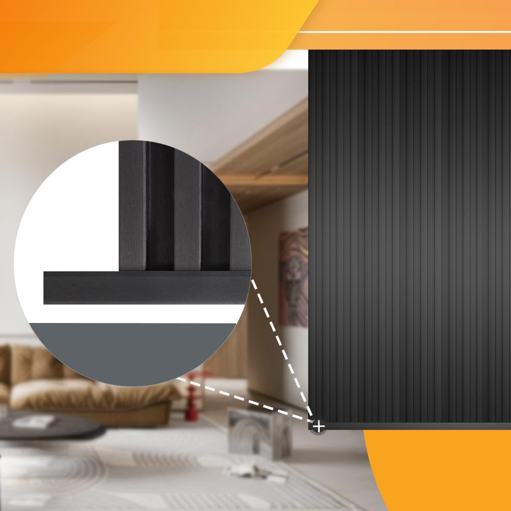 8-Pack 57 Inches, WPC Slat Wall Panel Trim,Corner Guard for High Grille (Black)