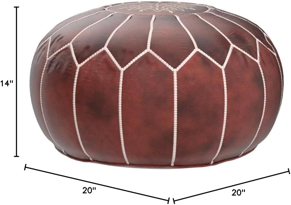 Premium Ottoman Pouf Cover, Ottoman Footstool Hassock 100% Real Natural Leather pouffe, Home Gifts, Wedding Gifts