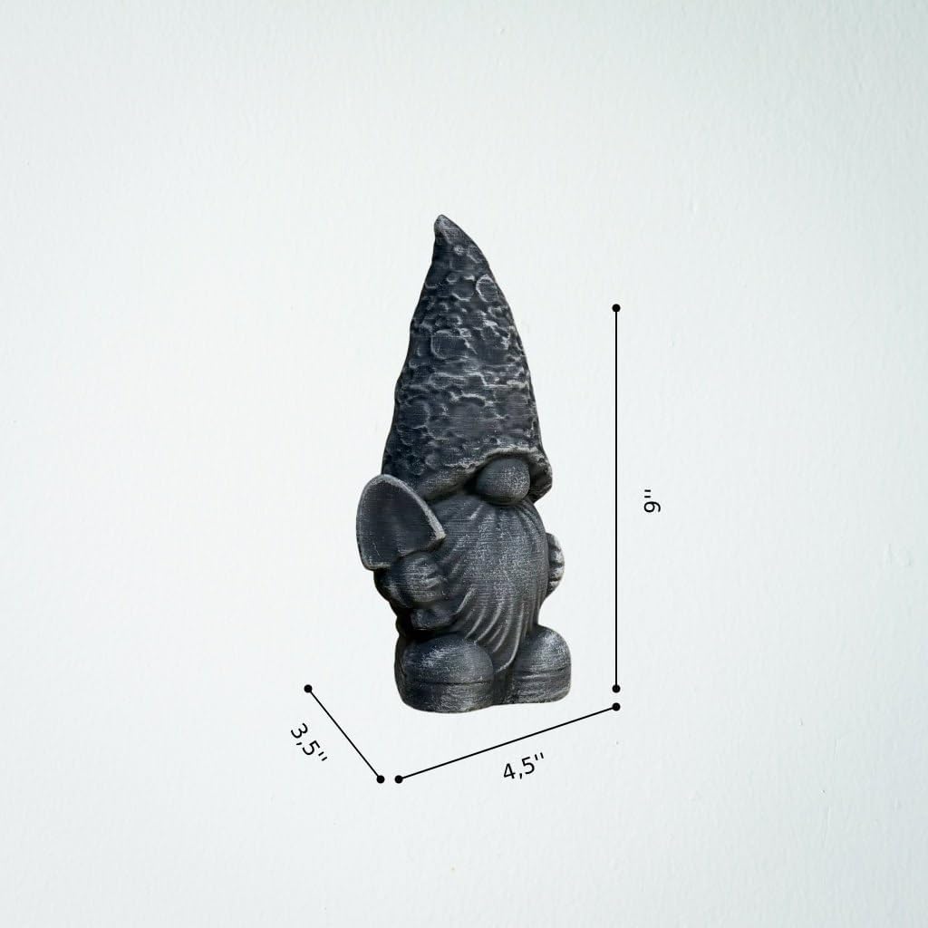 Whimsical Gnome Concrete Garden Statue Handmade Outdoor Lawn Ornament Fantasy Dwarf Hold Shovel Figure Decorative