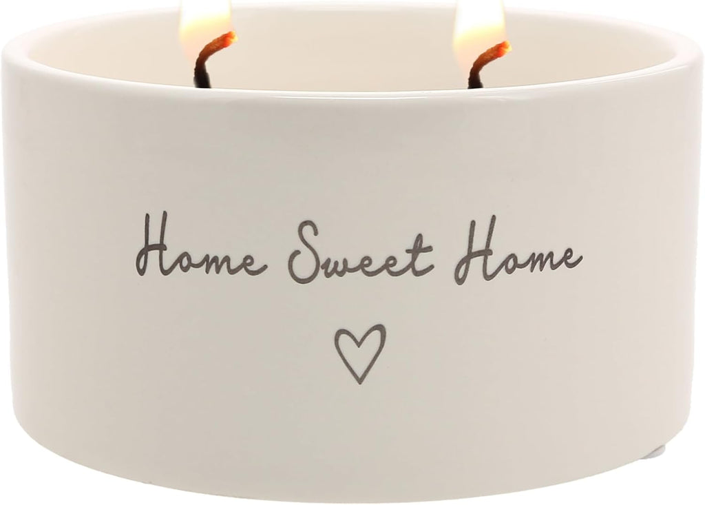 Home Sweet Home - 10 oz Soy Wax Ceramic Vessel Candle Housewarming Apartment-Warming Gift Present Neutral Home Decor