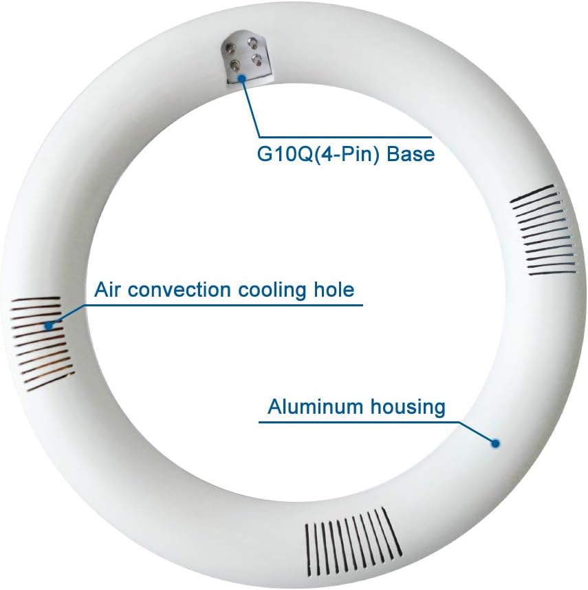 T9 LED Circline Light Bulb, 8 Inch 1600LM LED Circular Light, 13W Clear Cover 6000K Daylight Replacement for FC8T9/CW