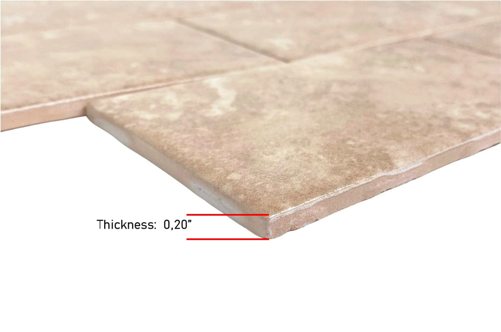 Mediterranean Durango Sand 3x6 Ceramic Subway Tile - Honed Travertine Look Backsplash, Bathroom Shower, Accent Wall