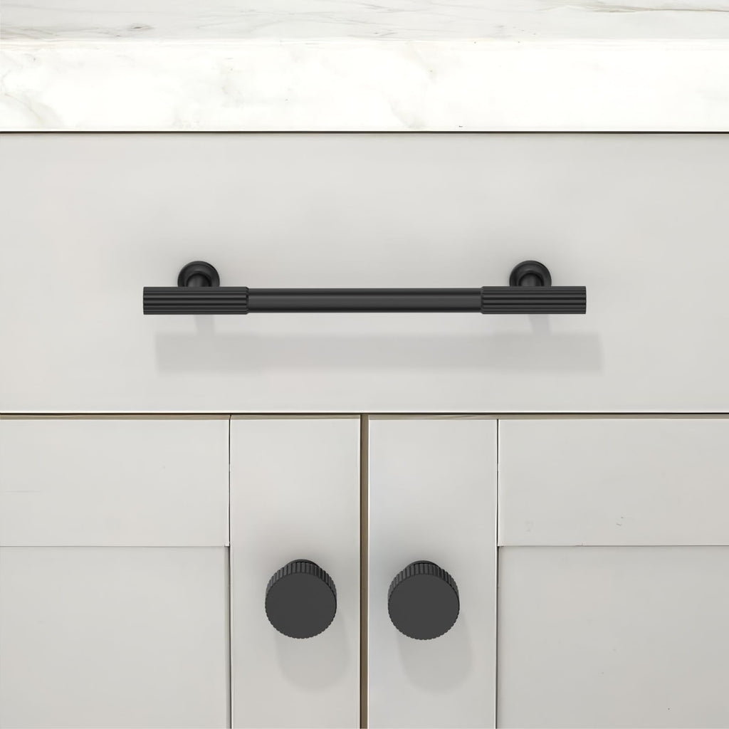 30 Pack Matte Black Cabinet Knobs 1-1/10 Inch(28mm) Single Hole Cabinet Pulls Round Kitchen Cabinet Knobs Drawer Knobs