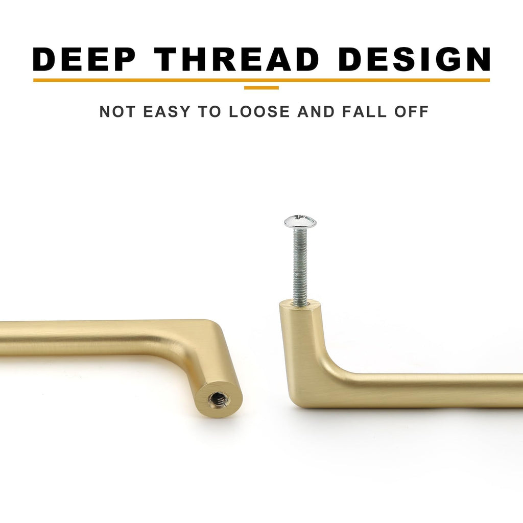 6 Pack 5 Inch(128mm) Brushed Gold Cabinet Pulls Cabinet Handles Cupboard Handles Kitchen Cabinet Hardware for