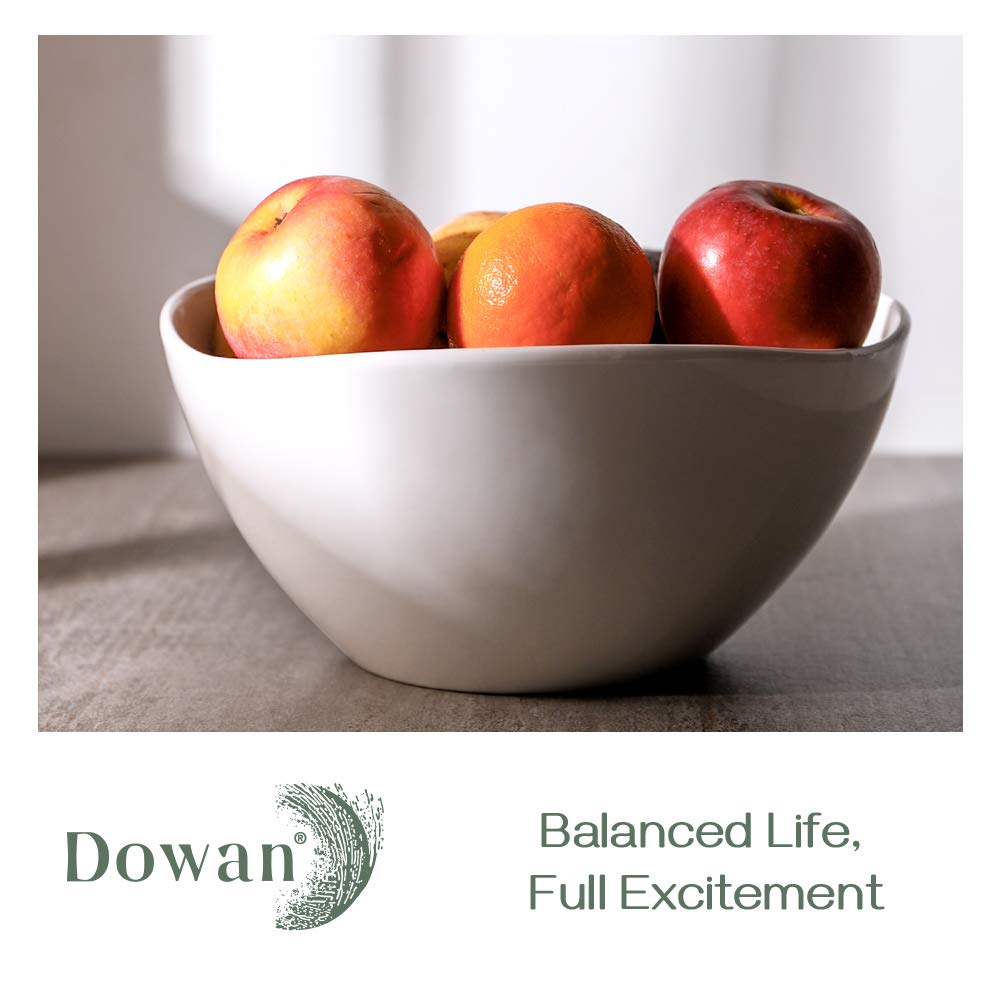 Large Mixing Bowls, Ceramic Serving Bowls, 3.2 Quart Deep Salad Bowls, 105 Oz White Fruit Bowls for Modern Home, Set