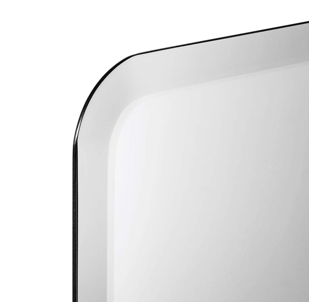 30" x 30" Frameless Rounded Corner Square Mirror | 1" Beveled Edge | Bathroom Wall Mirror