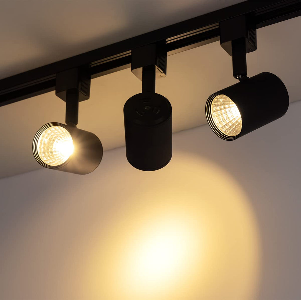 12 Pack J Type LED Track Lighting Heads 6.5W 3000K Warm White Black