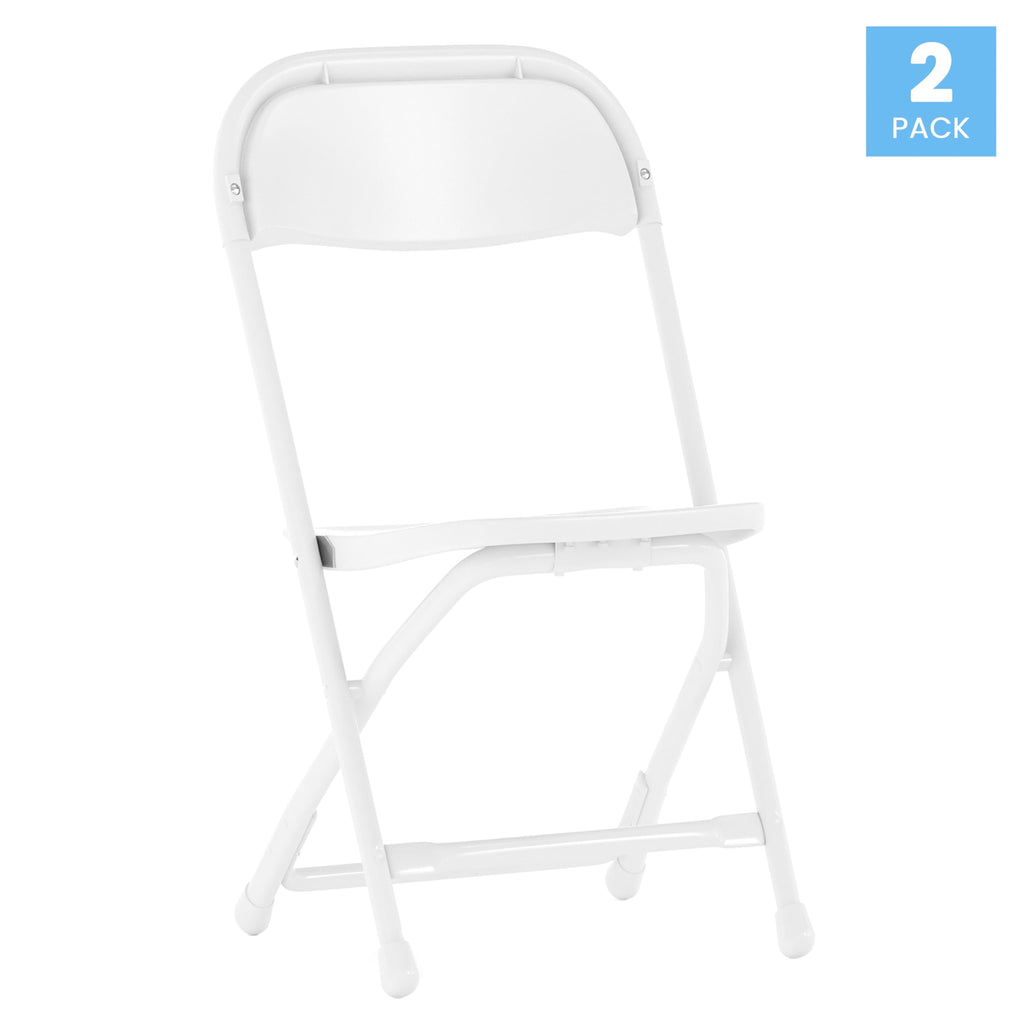 2 Pack Kids White Plastic Folding Chair