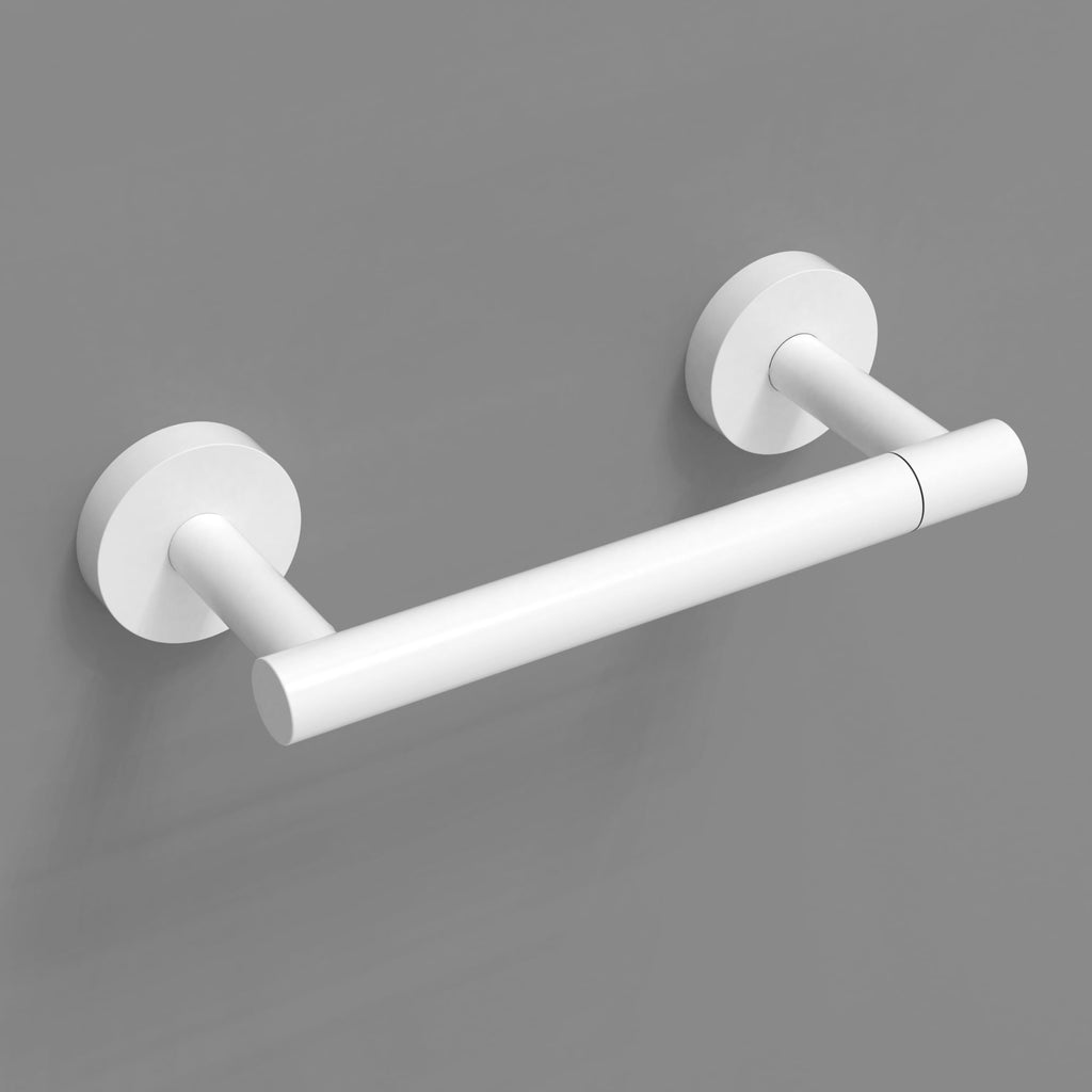 White Toilet Paper Holder Stainless Steel Double Post Pivoting Toilet Paper Roll Holder Wall Mounted Toilet