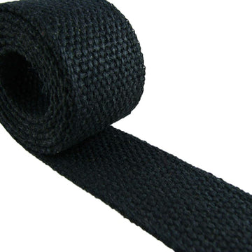 Black - Heavy Canvas Webbing Roll 1.25" for Key Fobs, Purse Straps, Belting (10 Yard Roll)