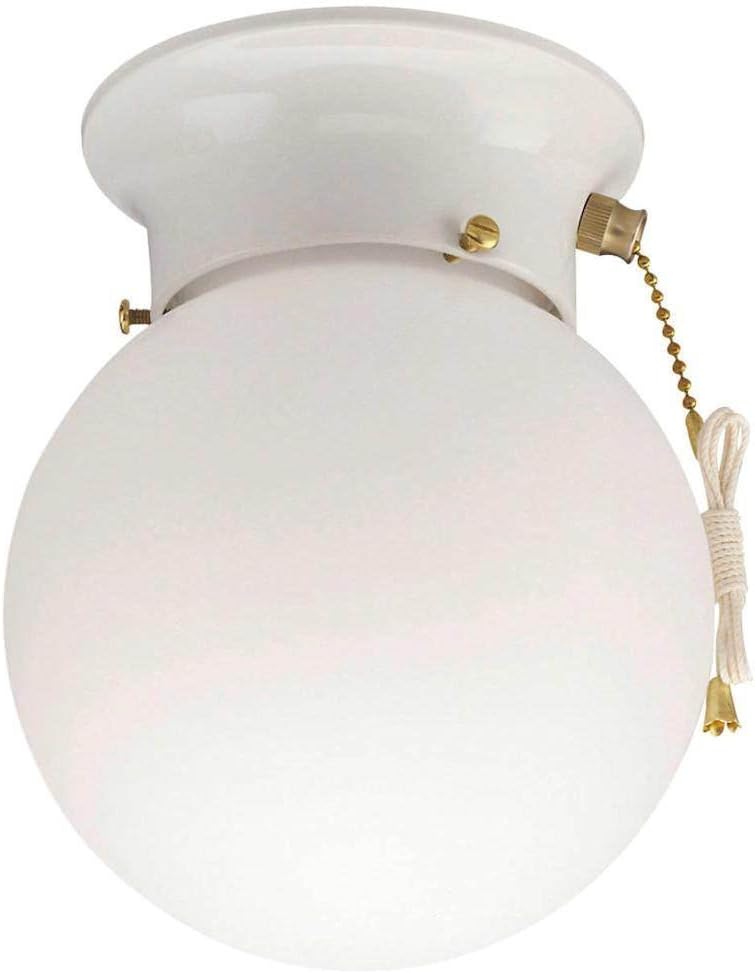 Flush Mount, 1-Light 60 Watts, White