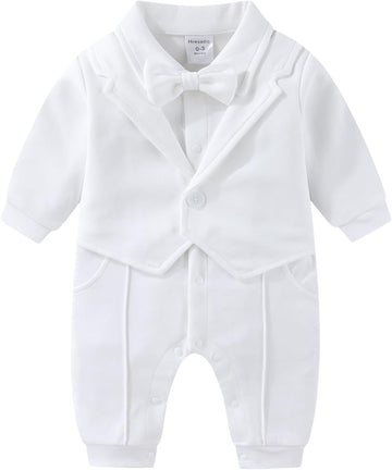 Baby Boy Baptism Outfit Christening Formal Romper
