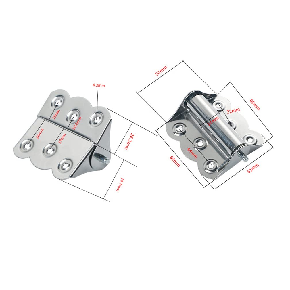2 Pcs Stainless Steel Screen Door Hinges Hardware Spring Loaded Hinge, Silver