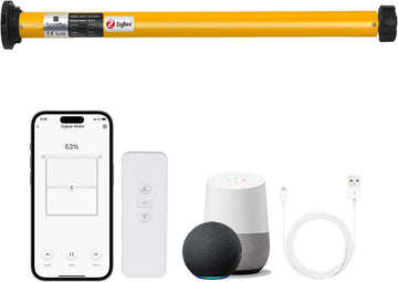 1.5" Zigbee Blinds Motor Rechargeable, Automatic Blinds Opener-No Wiring, Wireless App or Timer Control, Add Shade