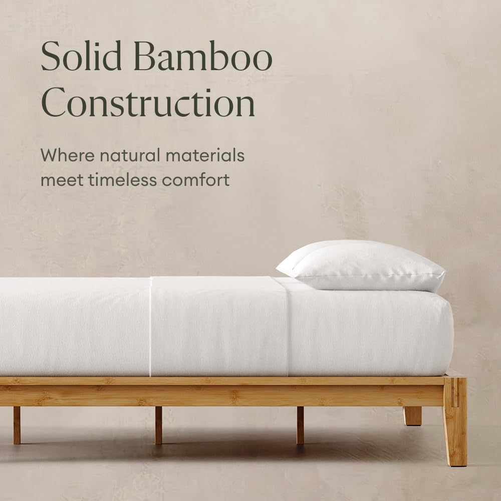 Bamboo Japanese Joinery Bamboo Platform Bed Frame, Twin, Natural