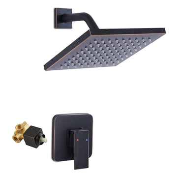 Oil Rubbed Bronze Shower Faucet Single Function Shower Trim Kit with Rough-in Valve Shower Set Bath Rainfall Shower