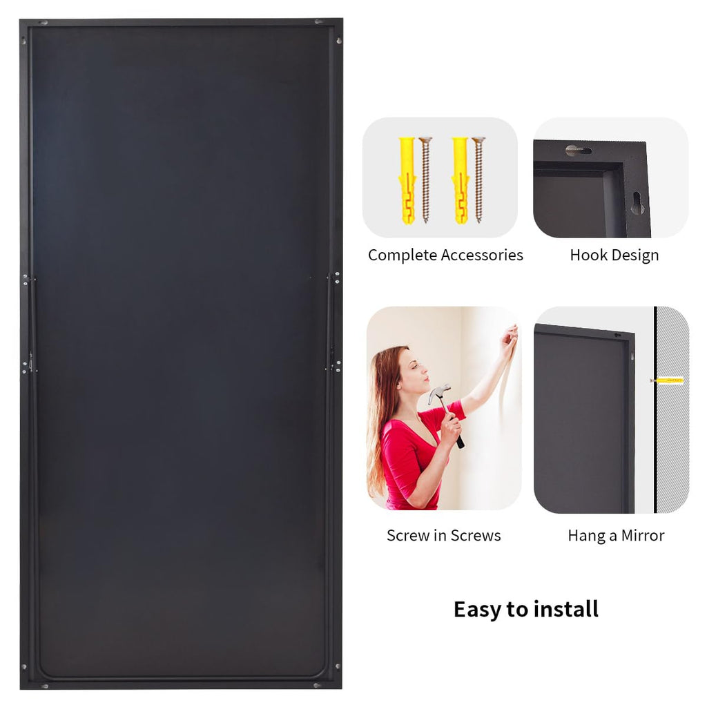 76"x34" Floor Mirror Full Length, Large Black Mirror