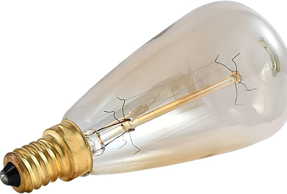 E14 25W Vintage Edison ST48 Squirrel Cage Filament Light Bulb - Dimmable Tear Drop Antique Candelabra Incandescent