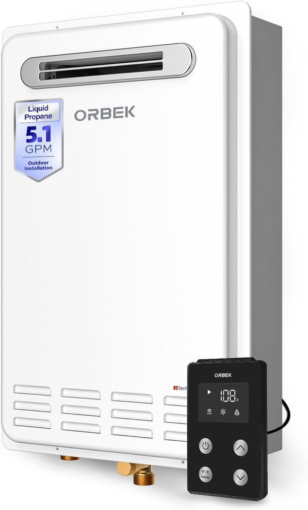 Propane Tankless Water Heater Outdoor -Max 5.1 GPM 120, 000 BTU Outdoor Installation