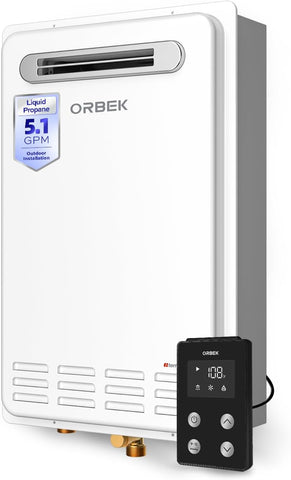Propane Tankless Water Heater Outdoor -Max 5.1 GPM 120, 000 BTU Outdoor Installation