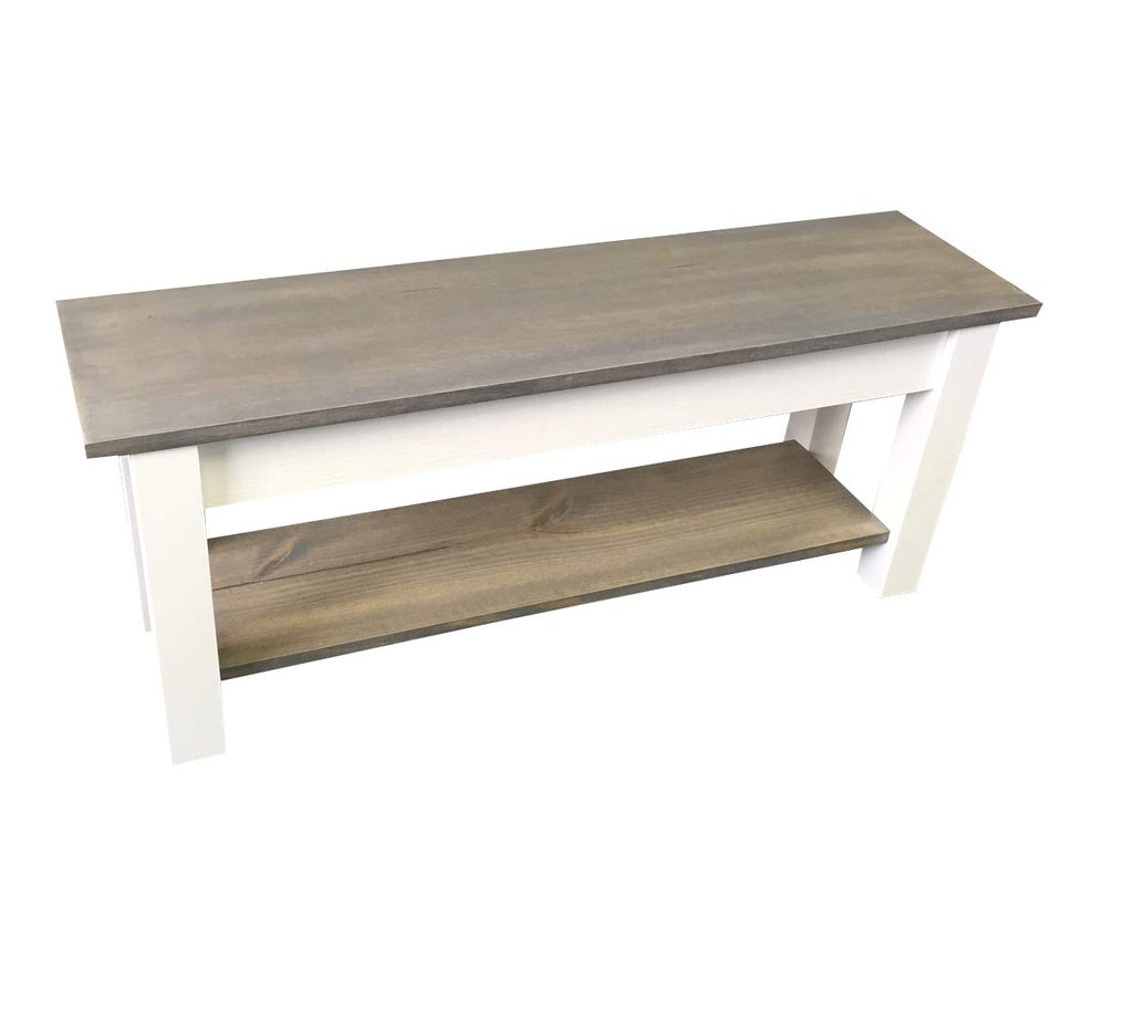 Cottage Bench with Shelf (54)