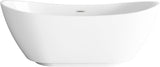 Elodie 67 Inch Soaking Bathtub, Modern Style, Glossy White